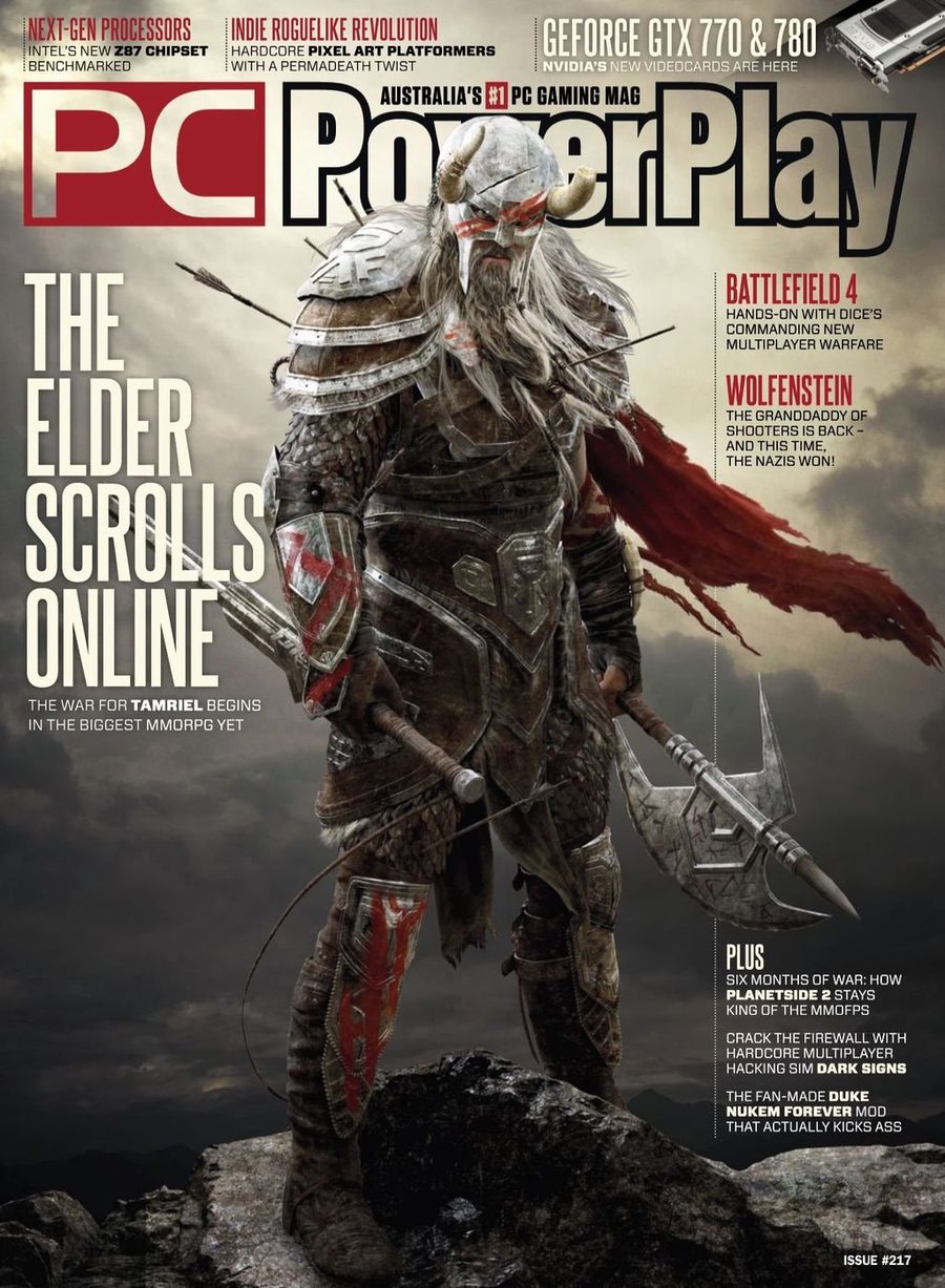 Cover of PC PowerPlay #217, with The Elder Scrolls Online